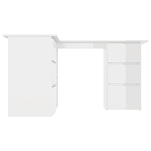 Computer Desk, Corner Desk, Simple Style Desk,Workstation Office Desk Writing,Computer Desk with Storage Locker, Space-Saving, 57.1"x39.4"x29.9" Chipboard