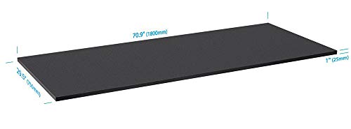 Monoprice Table Top 6 Feet Wide - Black Custom Sized for Sit-Stand Height Adjustable Riser Desk - Workstream Collection