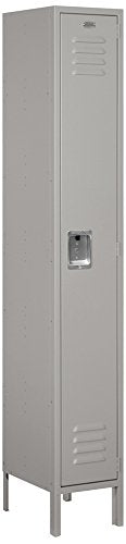Salsbury Industries Assembled 1-Tier Standard Metal Locker with One Wide Storage Unit, 6-Feet High by 15-Inch Deep, Gray