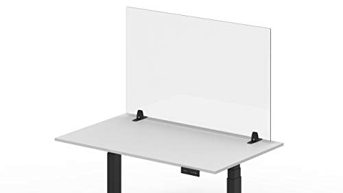 Stand Steady Clear Desktop Panel | Freestanding Protective Acrylic Shield & Sneeze Guard |Portable Desk Divider for Desks & Tabletops | for Offices, Schools, Libraries & More (48 x 30)