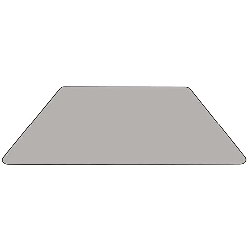 Flash Furniture 25''W x 45''L Trapezoid Grey HP Laminate Activity Table - Height Adjustable Short Legs
