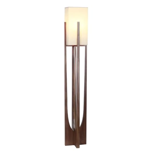 AOKLEY Floor Lamp Japanese Solid Wood Standing Lamp with Fabric Lampshade
