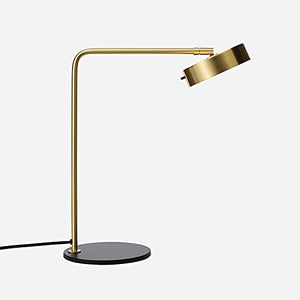 BinOxy Golden LED Desk Lamp with Marble Base - Push Button Switch, Iron Art Reading and Learning Lamp for Home Office