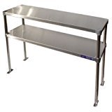 L and J Stainless Steel Adjustable Double Overshelf 18" x 48" - Top Mount