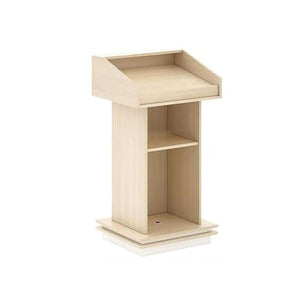 VducK Wooden Podium with Open Storage Shelf for Churches/Restaurant/Hotel