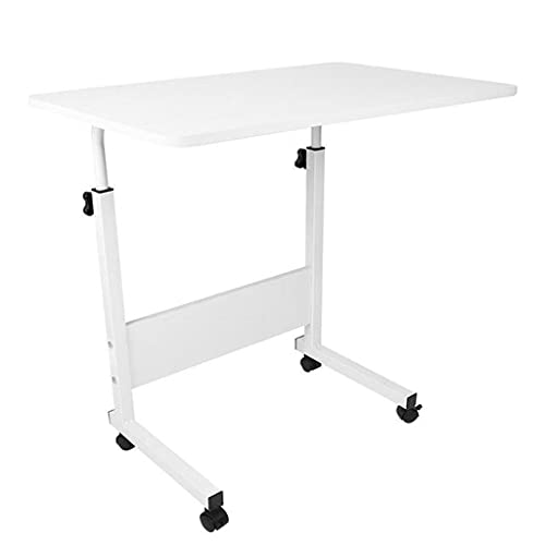 QWZYP Laptop Table Foldable Movable Bedside Desk Multifunctional Laptop Stand Lifting Side Table (Color : White)
