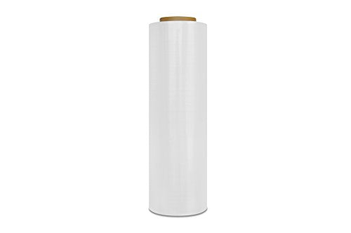PSBM White Stretch Wrap, 8 Pack, 18 Inch x 1500 Feet, 80 Gauge, Plastic Cling Dark Color Hand Stretch Film Rolls for Packaging Moving Packing Pallets