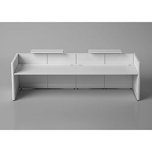 KANSOLE Flex 130" Straight Reception Desk with Lighting Panels, Composition 1