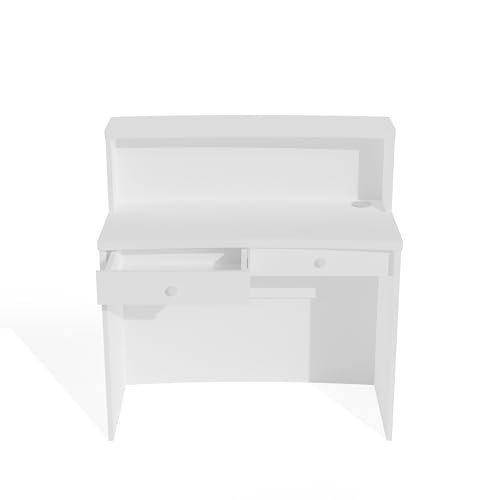 UGOS Modern White Reception Desk w/ Transaction Counter | Laminate Desktop | Multifunctional Standing Front Desk (47 inch)