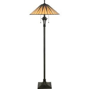 Quoizel TF9397VB Gotham Tiffany Floor Lamp, 2-Light, 200 Watts, Vintage Bronze (62" H x 20" W)