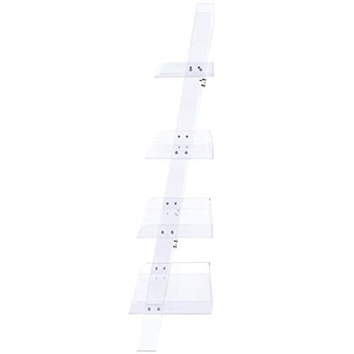 Bowery Hill Modern 4 Shelf Clear Acrylic Ladder Bookcase