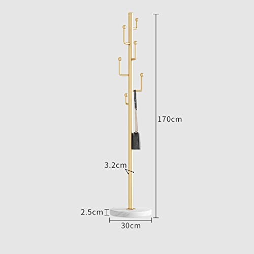 BinOxy Freestanding Marble Coat Rack - Gold Color
