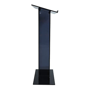 None Black Acrylic Podium Stand for Churches, Portable Lecterns & Pulpits