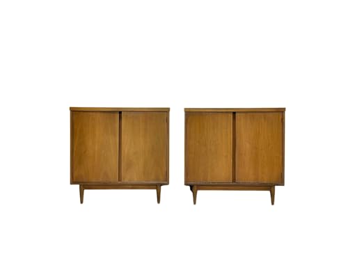 Lschool Mid Century Modern Walnut Jr. CREDENZAS/Sideboards, Pair