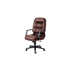 HON Pillow-Soft High-Back Office Chair with Arms - Burgundy Leather