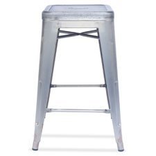 Lorell 59522 Metal Stool, 16-Inch x16-Inch x24-Inch, 4/CT, Black