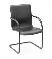 Boss Office Products B9535-4 Black Frame Black Vinyl Side Chair 4 Pack in Black
