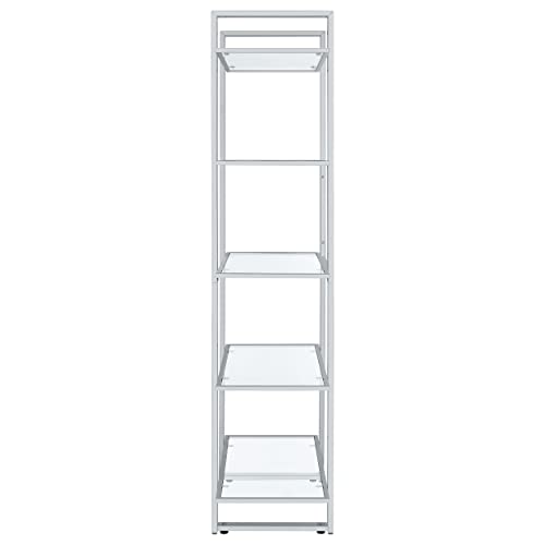 Coaster Home Furnishings Hartford Glass Shelf Bookcase Chrome
