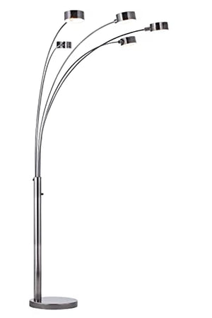 Artiva USA Micah - 5 Arc Floor Lamp with Dimmer Switch, 360 Degree Rotatable Shades - Brushed Black Nickel