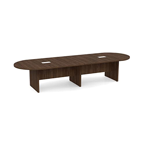 Generic 12 FT Walnut Executive Conference Room Table with Power Data Modules