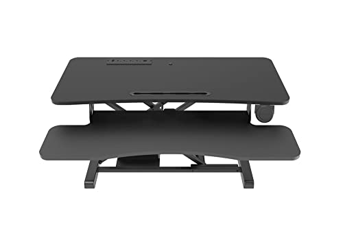 Electric Standing Desk | Height Adjustable Motorized Desk fits 2 Monitors, 32" Wide | Sit to Stand Power Desktop Converter