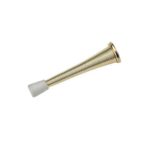 Pro Series Extended Spring Door Stop 3-3/4 Inch Polished Brass