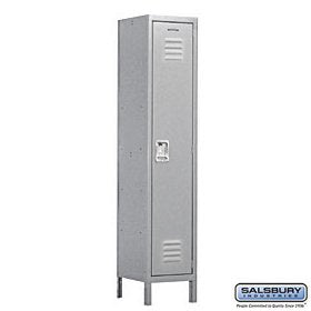 Salsbury Industries Assembled 1-Tier Extra Wide Standard Metal Locker with One Wide Storage Unit, 6-Feet High by 18-Inch Deep, Gray