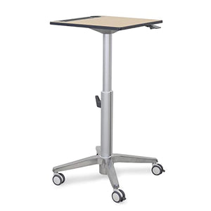 Ergotron Mobile Standing Desk - Adjustable Height Small Rolling Laptop Computer Sit Stand Desk - Maple