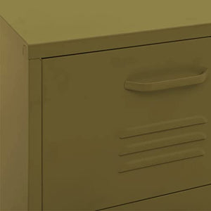 Youuihom Free-Standing Storage Cabinet with Drawers, Olive Green Steel 16.7"x13.8"x40