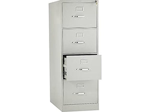 HON C&H Vertical File Cabinet - 25" Front-to-Back Filing - 4 Legal Drawers - Light Gray