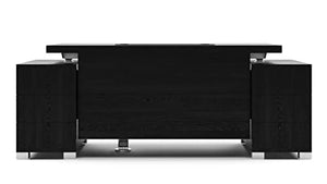 Zuri Furniture Ford Executive Modern Adjustable Height Desk with Filing Cabinets - Black Oak