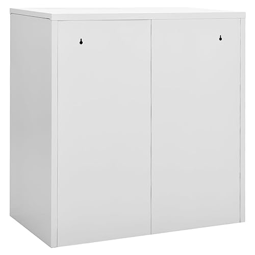vidaXL Steel Locker Cabinet Set 5 pcs in Light Gray/Blue - School/Office Lockers, Storage Organizer w/Locks 35.4"x17.7"x36.4