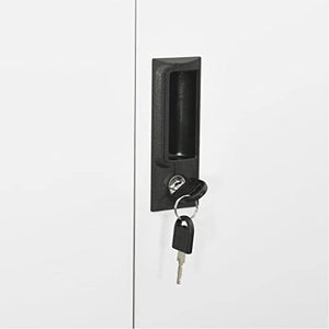 QZZCED Office Cabinet Lockable Doors White Steel 35.4"x15.7"x70.9