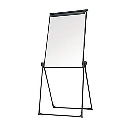 MasterVision Presentation Easel, Footbar Folds-to-a-Table Dry Erase, 29" x 41" Black