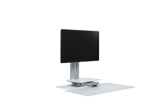 Uprite Ergo Sit2Stand Desktop Height Adjustable Workstation - Single Monitor - Silver/White