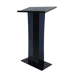 None Black Acrylic Podium Stand for Churches, Portable Lecterns & Pulpits