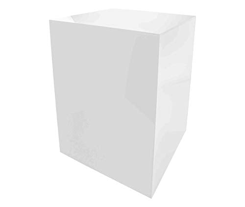 Marketing Holders 5 Sided Cube Pedestal 16”W x 18”H x 16”D Throne White Platform Art Collectible Display Stand Riser or Cover Models Memorabilia Dust Cover Glasses Trophies Business TradeShows Expos
