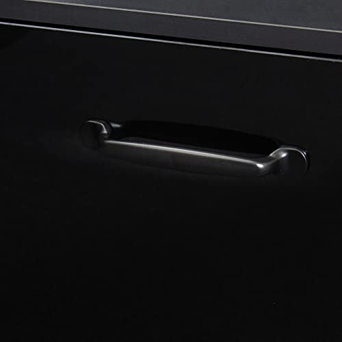 Generic Modern Entertainment Center TV Stand for TVs Up to 80" with Color-Changing LED Light - Black Wood Finish