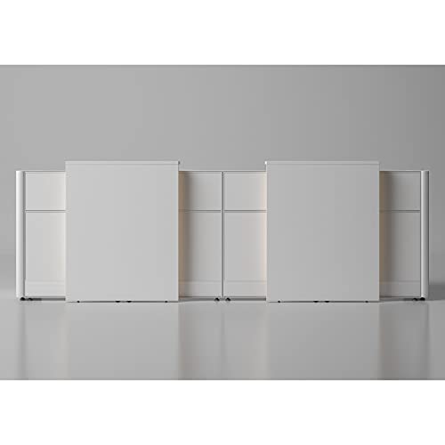 KANSOLE Flex 130" Straight Reception Desk with Lighting Panels, Composition 1