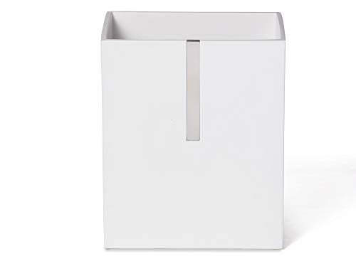 Roselli Trading Company Houston Street White Wastebasket Waste Basket