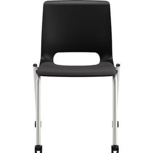 HON Motivate Seating Upholstered 4-Leg Stacking Chair, Black/Onyx/Platinum, 2/Carton