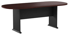 Bush Business Furniture Series A & C 79W x 34D Racetrack Oval Conference Table in Hansen Cherry