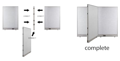 GOF Freestanding T-Shaped Office Partition, Large Fabric Room Divider - 30" D x 96" W x 48" H