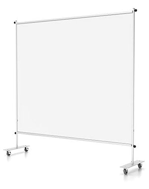 Trimplace Clear Room Partitions/Dividers - for Offices, Restaurants, Lobbies and Other Public Areas. 72" x 72" with or Without Wheels (Base with Wheels)