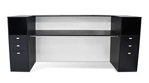 Zuri Furniture Clinton Modern Reception Desk in Black Oak with White Acrylic Front