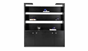 ZURI Madison Bookcase in Black Oak Finish with Storage