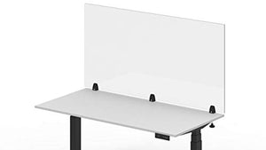 Stand Steady Clear Desktop Panel | Clamp On Protective Acrylic Shield & Sneeze Guard | Desk Divider Securely Attaches to Desks & Tabletops | for Offices, Schools, Libraries & More (60 x 30)
