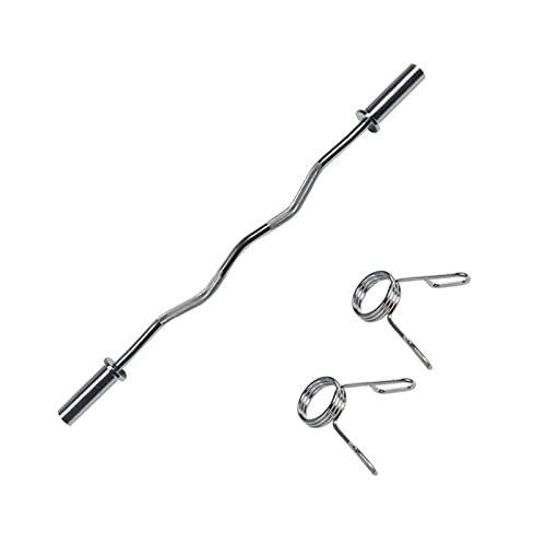 Solid Steel Olympic Barbell Bar EZ Curl Bar Suitable for 2" Weight Plates, Weight Bar Strength Training Curling Bar for Weight Lifting Bicep Curl and Triceps Extensions (Size : 5ft(150cm))