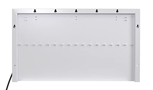 Luxor Steel 16 Tablet Wall/Desk Charging Box with Lockable Door, Padded Interior and Rubber-Coated Dividers - Ideal for Office, Classroom and More