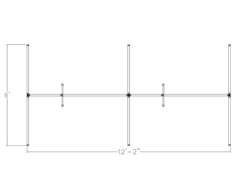 SKUTCHI DESIGNS INC. Modern Office Partition Divider | 4 Person Freestanding Cubicles | SAPslim Collection | 12x6x65 H